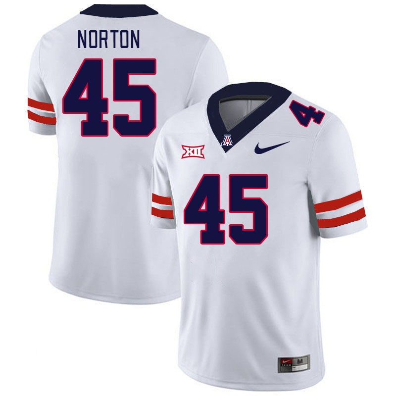 Arizona Wildcats #45 Bill Norton Big 12 Conference College Football Jerseys Stitched Sale-White